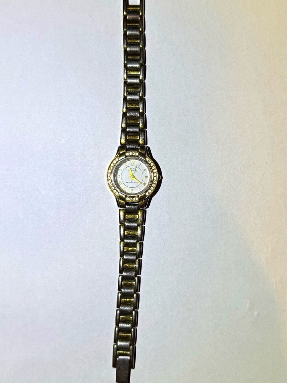 Anne Klein Gold-Tone Crystal Accent Bracelet Watch